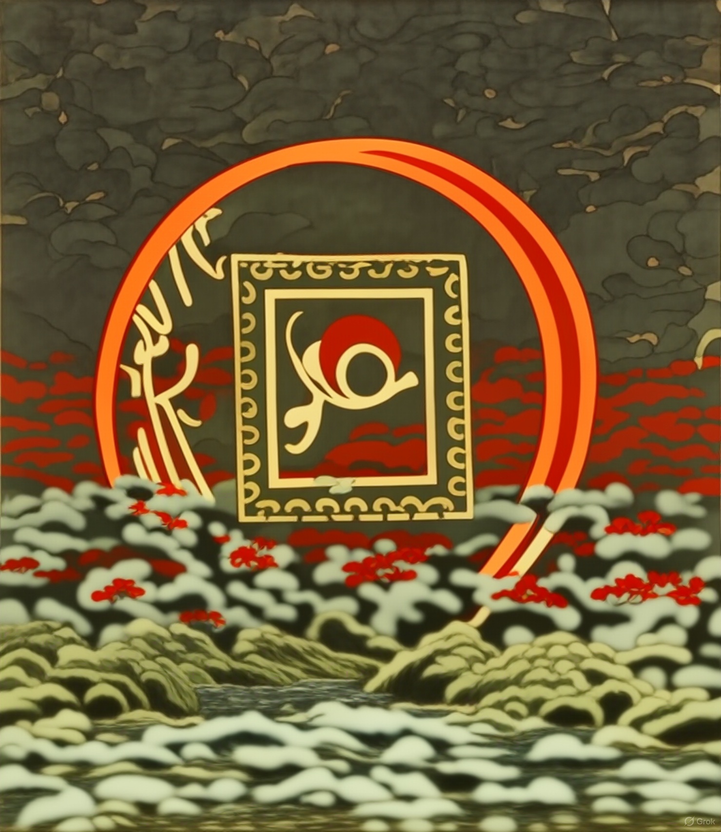 Happiness by Chinese Stamps