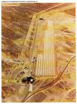 The 25 miles of oil well casing needed to store air for ramject simulations dominated Pluto's test site at Jackass Flats.